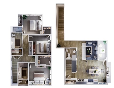 Floor plan for 3 beds, 2.5 baths, 1426 sqft